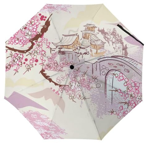 YBQLNP Windproof Umbrella Pavilion Flower Automatic Folding Umbrella For Men Women Teenage