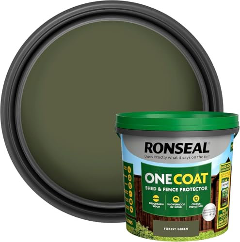 One Coat Fence Life Paint – 5L Forest Green – Durable, Weatherproof Wood Paint for Fences & Sheds – One Coat Coverage – Fade-Resistant, Quick-Drying Outdoor Protection