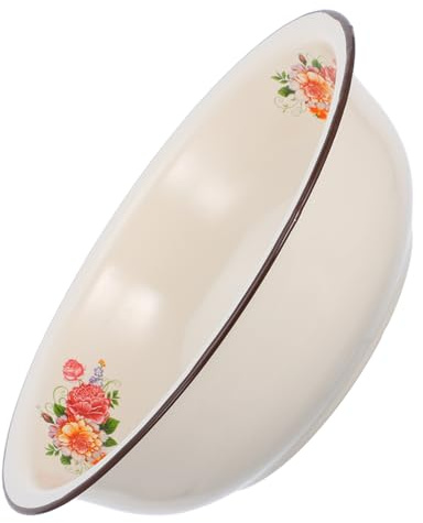 ULTECHNOVO Bassine Émaillée Vintage Grand Format Bol à Mélanger Multifonction Pour Cuisine Lavage Fruits Et Légumes Design Rétro Classique Pour Maison Et Restaurant