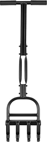 WoRaum Aérateur Manuel de Pelouse à Carottage, Aérateur Gazon à Cuillères Creuses 4 Dents, Manche en T Anti-Dérapant, pour Sols Compactés et Pelouses de Jardin – Outils de Jardinage Manuels