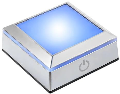 Amztour LED Light Base Multicolor Show Stand Display 6 Lighting Colour | Square Display Lighted Base for 3D Glass Crystal Art with Sensitive Touch Switch Color Change(Flat Surface)