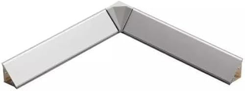 Alzatine per Cucina in Vero Alluminio | Spalletta Triangolare Inox | 120 + 120 cm | Complete di Accessori di Fissaggio