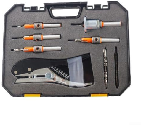Jotekonoby Set di 8 punte svasate HSS con gambo da 8 mm, 8 pezzi, per fresa e carotatrice per la lavorazione del legno, compatibili con la maggior parte dei router (8 mm)