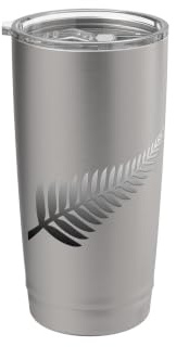 NZ Kiwi Silver Fern Travel Mug for New Zealand Stainless Steel Insulated Tumbler