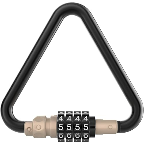 Mousqueton de verrouillage robuste 25 kN, clip triangulaire de 10,2 cm avec serrure à combinaison, pour escalade, hamac balançoire et utilisation en extérieur (doré)