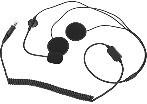 Kit Cuffie Casco con Microfono a Riduzione Dinamica del Rumore Cavo Estensibile 2m per Caschi Integrali Design Ergonomico