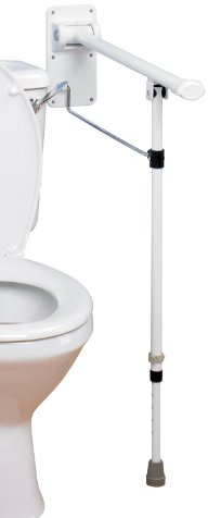 Homecraft Devon Elite Standard Folding Rail with Adjustable Leg, (Eligible for VAT Relief in the UK), Support Helps Sit & Stand Independently from Toilet, Bathroom Aid for Elderly, Disabled