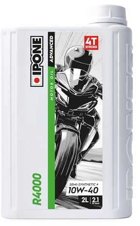 IPONE - Huile Moto 4 Temps 10W40 R4000 RS - Semi-Synthétique -Protection Optimale du Moteur - Résistance Exceptionnelle à l'usure - Anti-corrosion - Anti-oxydation - Bidon 2L