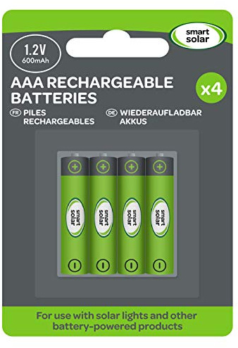 4 Stück wiederaufladbare Akkus, Ni-Mh, AAA, 600 mAh, 1,2 V, für Solar-Produkte
