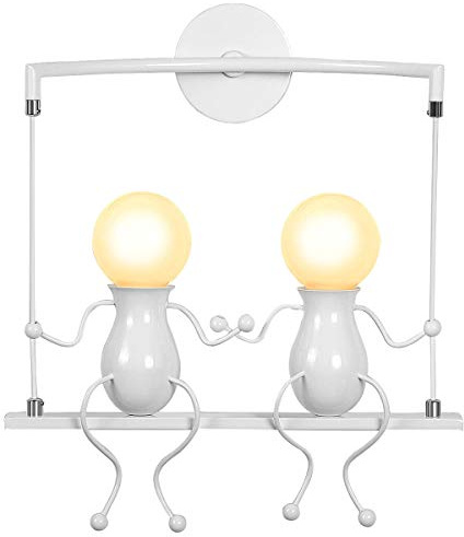 KAWELL Humanoid Applique da Parete Moderna Lampada da Parete Lampada a Muro | Creativo Applique Candelabro, Art Deco, Max 60W E27, per Stanza dei Bambini Camera da Letto Scale Soggiorno
