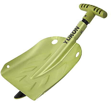 Yukon Charlie's Pala Plegable Yukon Unisex - Neón, Verde/Negro, 13 Pulgadas (almacenada), 24-30 Pulgadas (en Uso)