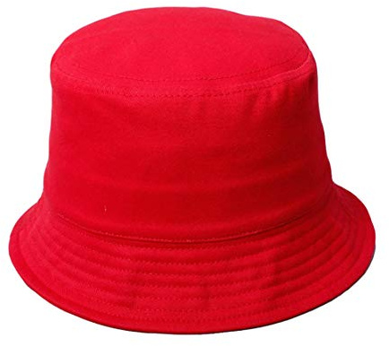 Kids Sun Cap Bucket Hats Cotton Children 2 to 4 Years - Red - Medium
