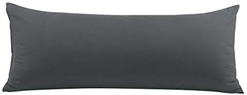 PiccoCasa Taie de Traversin Housse de Traversin Taie d'oreiller Fermeture éclair en Microfibre Brossée Gris 51cmx140cm
