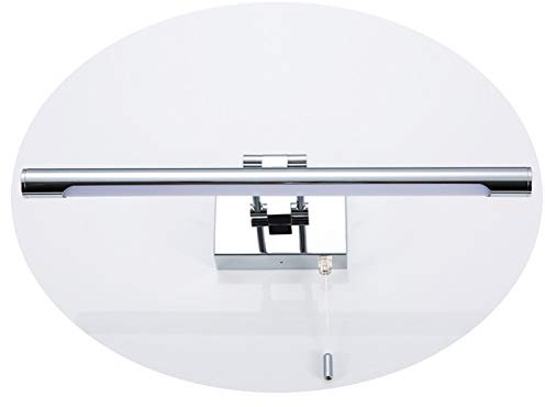 ACMHNC LED Badezimmer Spiegelleuchte Mit Schalter, Modern Chrom Spiegellampe Bad Spiegel Beleuchtung, 4000K Badlampe Schminktisch Schminklicht 240 ° Drehbar IP44 Wandlampe Badezimmerlampe,42cm/8w