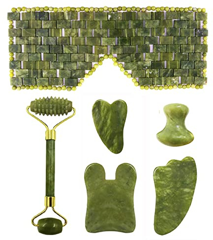 Rouleau de massage en jade naturel pour le visage Guasha - Type 2