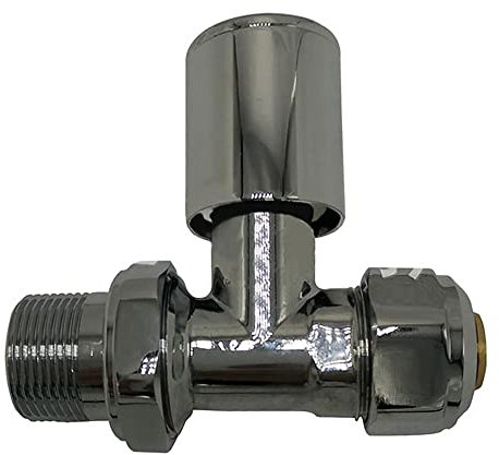 Straight Manual Radiator Valve, Straight Heated Towel Rail Radiator Valves, Towel Rail Designer Radiator Valves for Bathroom Heated Radiator Replacement Kit (1/2 Straight)