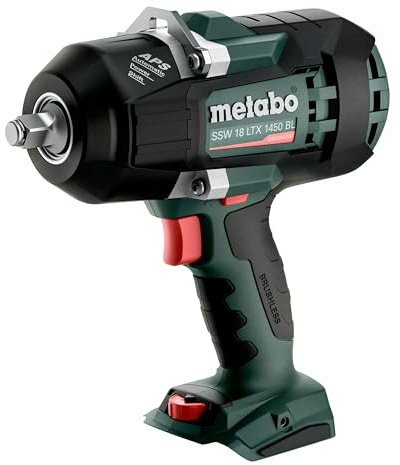 metabo Akku-Schlagschrauber SSW 18 LTX 1450 BL - 18 V, 1450 Nm Drehmoment, 1/2 Außenvierkant, 12 Drehzahl-Stufen - Bürstenloser Motor, LED-Licht, Überlastschutz - Ohne Akku und Ladegerät