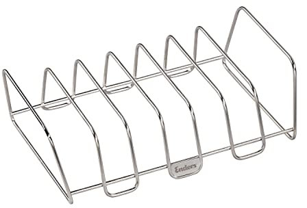 Enders® Rippchen- und Bratenhalter, aus Edelstahl, Halter für 7 Spareribs, Bratkorb, Grillen, Gasgrill, Rippchen, Braten #8823, edelstahlfarben