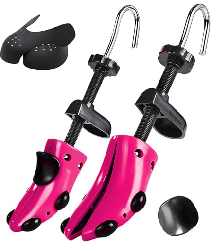 Msentuo Shoe Stretcher Shoe Trees,Adjustable Length & Width for Men and Women,4-Way Adjustable Shoe Expander Widener, Rose, S(for Women's Size Us 5.5-10)