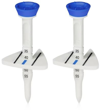 MiOYOOW 2 Stück Golf Tees, Verstellbare Kunststoff Golf Tees, Unzerbrechliche Golf Tees mit Präziser Ziellinie, Reduziert Reibung und Seitenspin