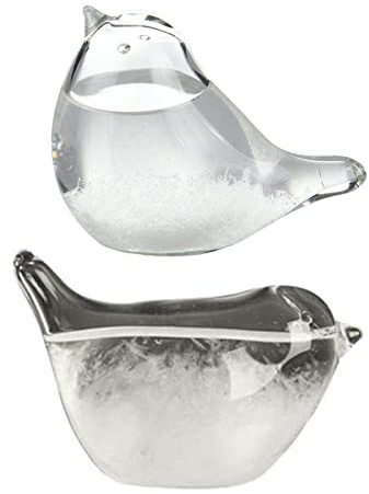 Shannan Barometre A Cristaux, Tempête en Verre Stations Météo,Décoration De Table De Bouteilles De Baromètre en Forme D'oiseau Artisanal,Station Météo Baromètre en Forme D'oiseau pour Maison