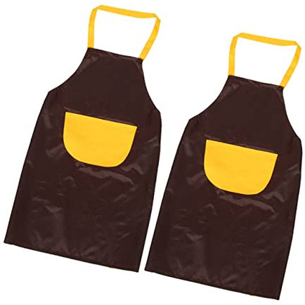 TOPBATHY 2stücke Kinderschürze Malschürze Für Junge Mädchen Kunstmalschürzen Pvc-beschichtet Küchenschürze Kaffee