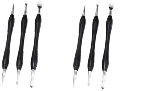 Operitacx 6piezas Herramientas De Talla Para Cuero Equipos De Carving Para Manualidades Casa Cabeza Cónica Gancho Profundo y Gancho Superficial