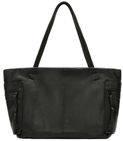 LIEBESKIND BERLIN Leder Schultertasche Hera Sheep Natural Shopper Black schwarz