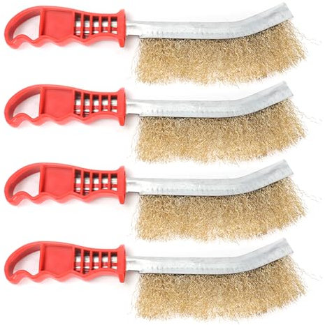 Brosse Métallique À Manche 4 Pièces, Brosse Métallique Pour Enlever La Rouille, Brosse De Nettoyage De Couteau, Brosse De Nettoyage Robuste, Enlever La Saleté, Ensemble De Brosses De Nettoyage