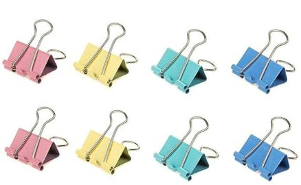 Fermacarte, Clip Multiuso in Metallo Foldback Clip Morsetti di Carta Clip Cravatta Ufficio di Cancelleria Pinze, per Office Home (Color, 8 PCS X 41 MM)
