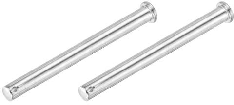 sourcing map 2Pcs 10mmx100mm Single Hole Clevis Pins, 304 Stainless Steel Flat Head Single Hole Clevis Pins for Mechanics Repair, Furniture Installation, Industrial Equipment, DIY (Silver)
