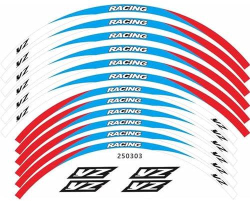GQUIKGW Motorradaufkleber Für Yamaha YZ 250F/450F/450FX Aufkleber Mit Reflektierenden Streifen Für Den Innenring des Motorradreifens(Blue-red)