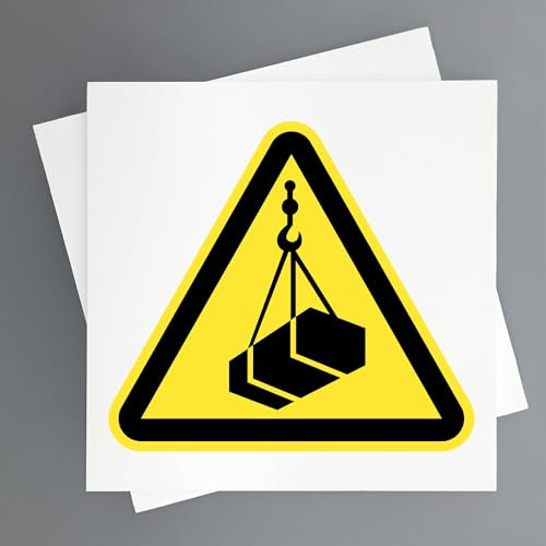 Cartello Carico Sospeso 2 pz da 19x19 cm Segnale di Avvertimento Pericolo - Sicurezza Industriale ed EPIs (Carico sospeso)
