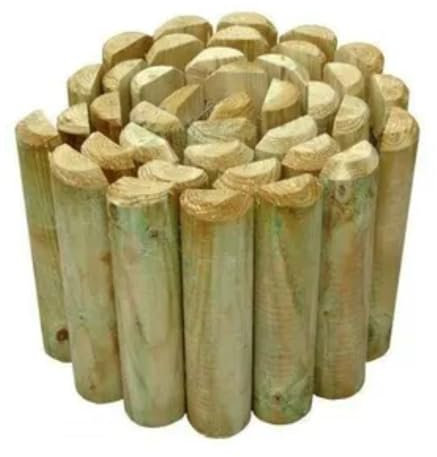 EffeDecor - Recinzione in Legno di Pino Impregnato Bordura per Aiuole,Prato,Giardino Rollboarder Resistente con Certificazione FSC (L. 200 x H. 20 cm)