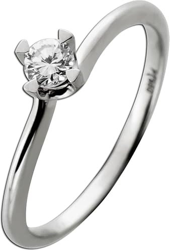 Ch.Abramowicz Verlobungsring Platin 950 Solitär Brillant 0.20ct TW SI 18
