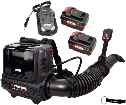 HEADNMORE® Bundle - Parkside Performance® 40V Rucksack Laubbläser PPRLBA 40 inkl 2x4Ah Akku +Schlüsselanhänger