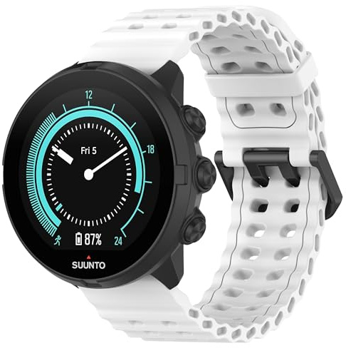 xhKJO Ersatzarmbänder für Suunto Race/Race S,Silikon Ersatzband Uhrenarmband Uhrenarmbänder Silikonband, Armbänder Strap Bracelet Armband für Suunto Ocean/ 9 Peak / 9 Peak Pro (Weiß)