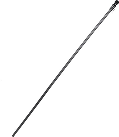 HEMOTON Mât De Drapeau en Acier Inoxydable Noir 1,8 m Rotatif Anti-enchevêtrement pour Jardin Et Extérieur 6 Pieds 5 Sections Résistant Aux Intempéries