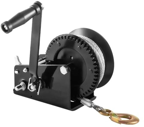 Argano manuale a manovella Argano a mano 3500LBS Manovella for carichi pesanti con cavo in acciaio da 33 piedi for barca/SUV