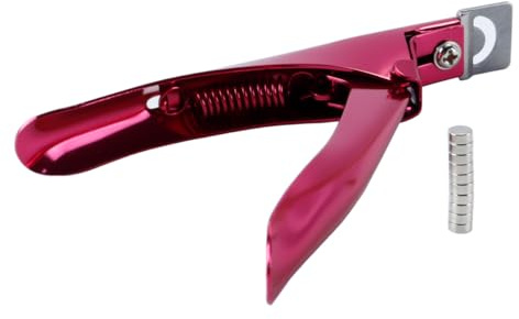 Hoite Rödbrun nagelklippare av akryl – nagelklippare med 10 magneter och längdmätning (skarp för konstgjorda gelnaglar, manikyr och pedikyr)