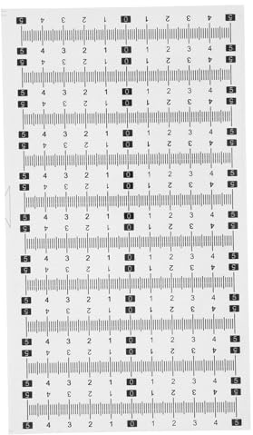 FONDOTIN 21pcs Self-adhesive Waterproof Scale Ruler Stickers 5-0-5cm Black on White for Sewing Table and Workbench Measuring Tape Strong Sticky Backing