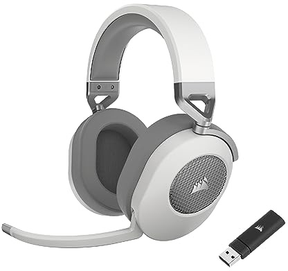Corsair HS65 Casque de jeu sans fil Bluetooth Dolby 7.1 Son surround – Blanc (reconditionné) (reconditionné)