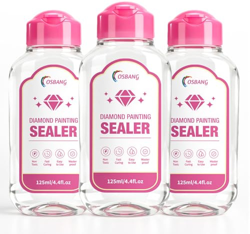 OSBNAG Diamond Painting Sealer, Permanent Hold & Shine Effect, Helps Retain Sparkle, Also Works for Jigsaw Puzzles (375mL / 13.2 fl oz, 125mL ×3), Clear
