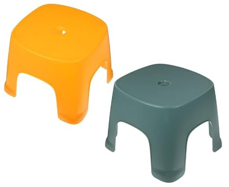 Angoily 2 X Tabouret Salle De Bain Marchepied PVC Couleurs Assorties | Pvc, Compact Et Léger, Polyvalent Salle De Bain Et Salon, Design Mignon Pour Enfants