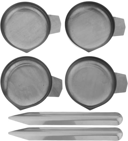 MAGICLULU Plateaux de Pesée en Acier Inoxydable 6 Pcs avec Mini Spatules, Ensemble pour Balance Électronique, Coupelles Profondes X4 Pelles Fines X2, Précis pour Bijoux, Poudres et