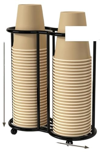 OPIGJUFD Portabicchieri Di Carta Multifunctional Kitchen Paper Cup Holder Plastic Organizier Picker Large Capacity Magazzinaggio(Double Grid Black)
