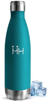Borraccia Termica 500ML, Senza BPA, Borraccia, Acciaio Inossidabile 18/8, Bottiglia Termica A Prova di Perdite, Bottiglia Acciaio Inox per Scuola, Ufficio e Attività All'aperto, Verde muschio