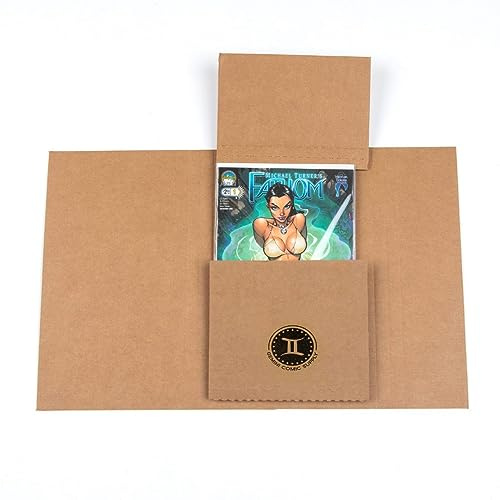 Gemini Comic Book Mailers, Easy Fold & Stay Flat(10.7x7.5x1 Inch, 25-Pack)