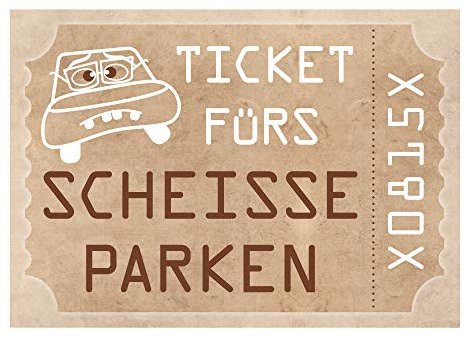 PRICARO Scheisse geparkt Flyer Ticket, A6, 50 Stück