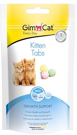 GimCat Kitten Tabs - Funktionaler Katzensnack speziell für junge Katzen ab der 6. Woche - 1 Beutel (1 x 40 g)